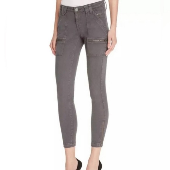 Anthropologie Pistola Hanna Women’s Gray Cargo Pants 29 Utility Pocket Jeans - Picture 1 of 8